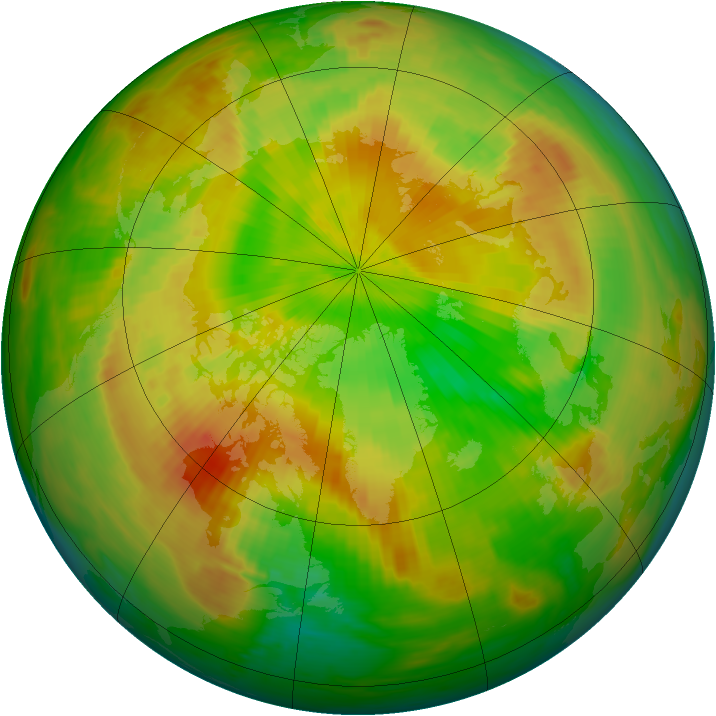 Arctic ozone map for 11 May 1990